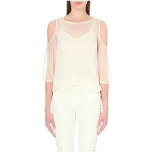 Maje Lella Sheer Top With Metallic Threading